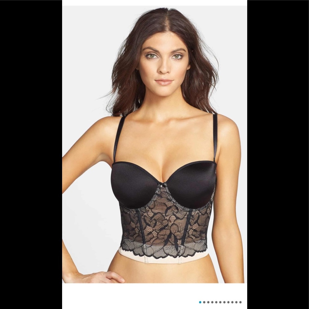 Sexy Lace Convertible Bustier Black size 34C NWT